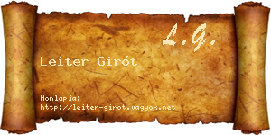 Leiter Girót névjegykártya